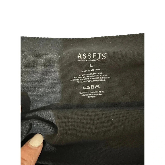 Assets Spanx Women's Black Elastic Waist Mid Rise Legging Size Large - Picture 4 of 4